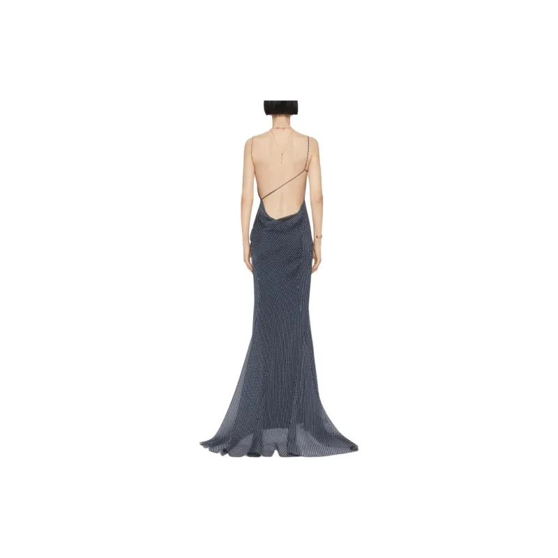 GIVENCHY SS24 Slip Dress Women's Marine Blue-2