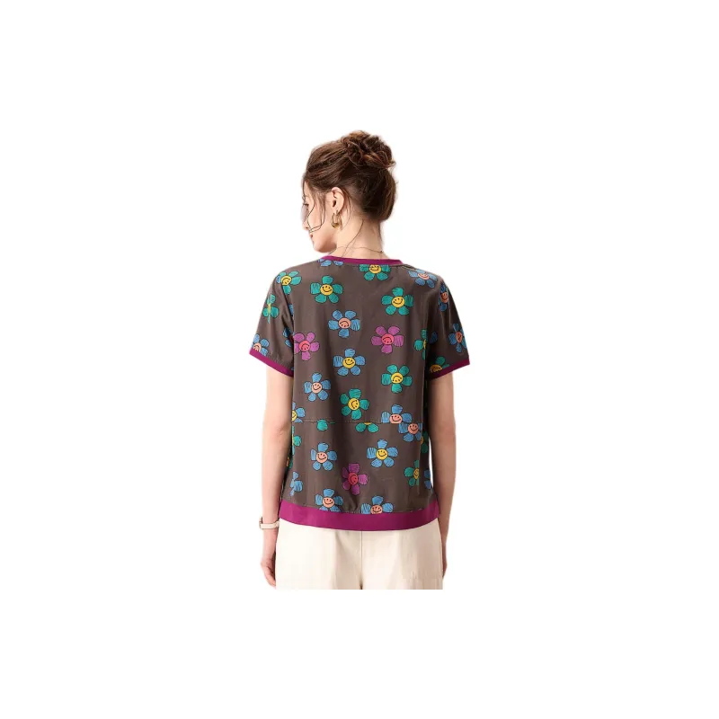 FENHONGMALI T Shirt Women's Gray-2