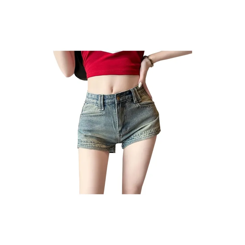 Concubine Zhu Denim Shorts Women's Vintage Blue-3