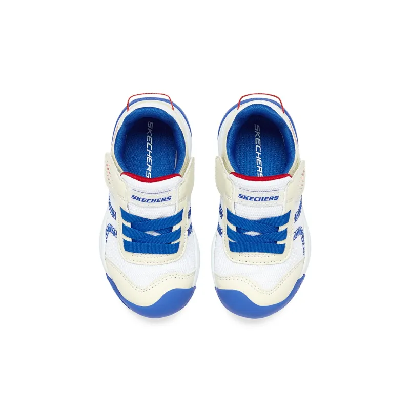 Skechers Kids Anti Kick, Breathable, Slip Resistant Low Top Toddler Shoes White Blue Infant And Toddler-3