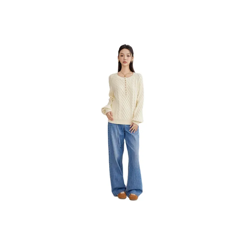 A21 Knitwear Women's Beige Apricot-3