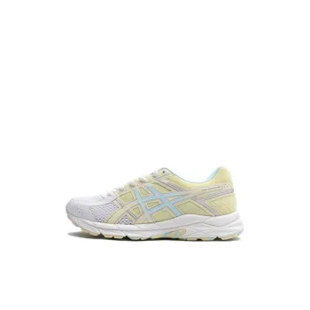 Asics Gel Contend 4 Slip Resistant Low Top Running Shoes White Green Kids'