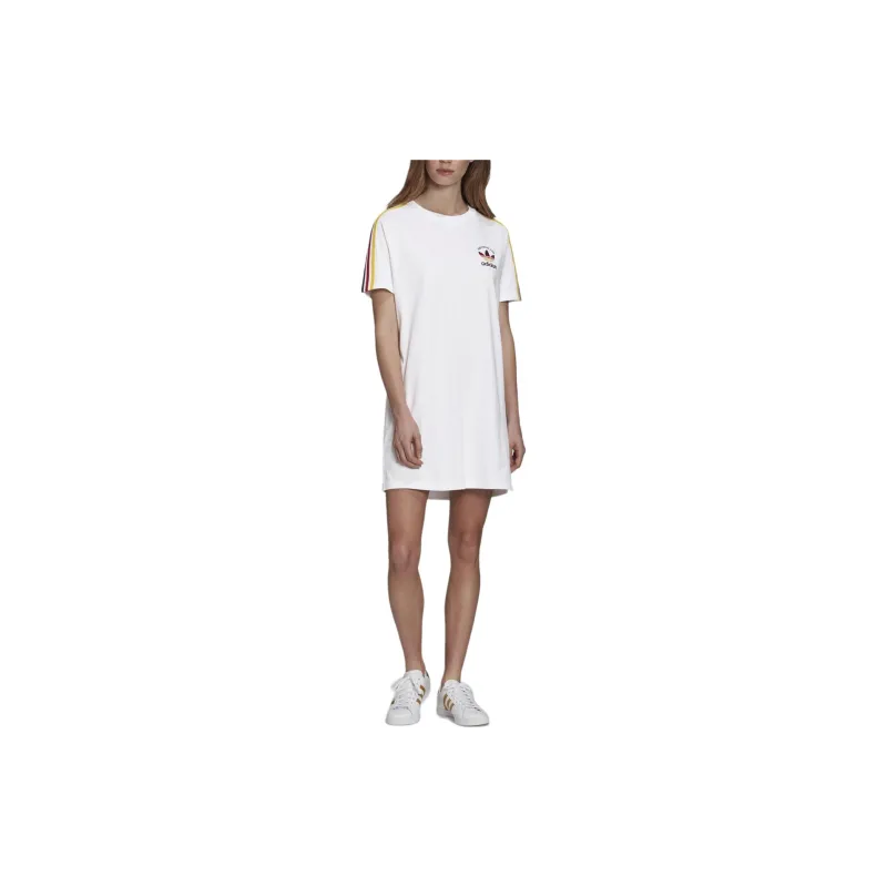 Adidas Originals Euro Cup Dress Short Sleeved Dress Women's White-2