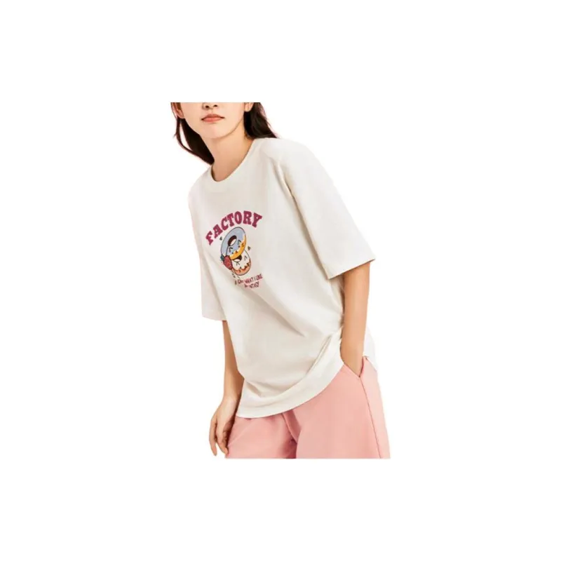 Anta Sports Life Collection Regular T Shirt Women's Ivory White-2