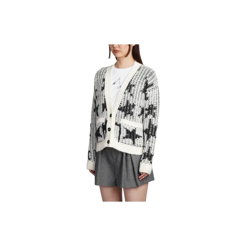 RED VALENTINO REDValentino Star Intarsia Knit Long Sleeved Cardigan-4