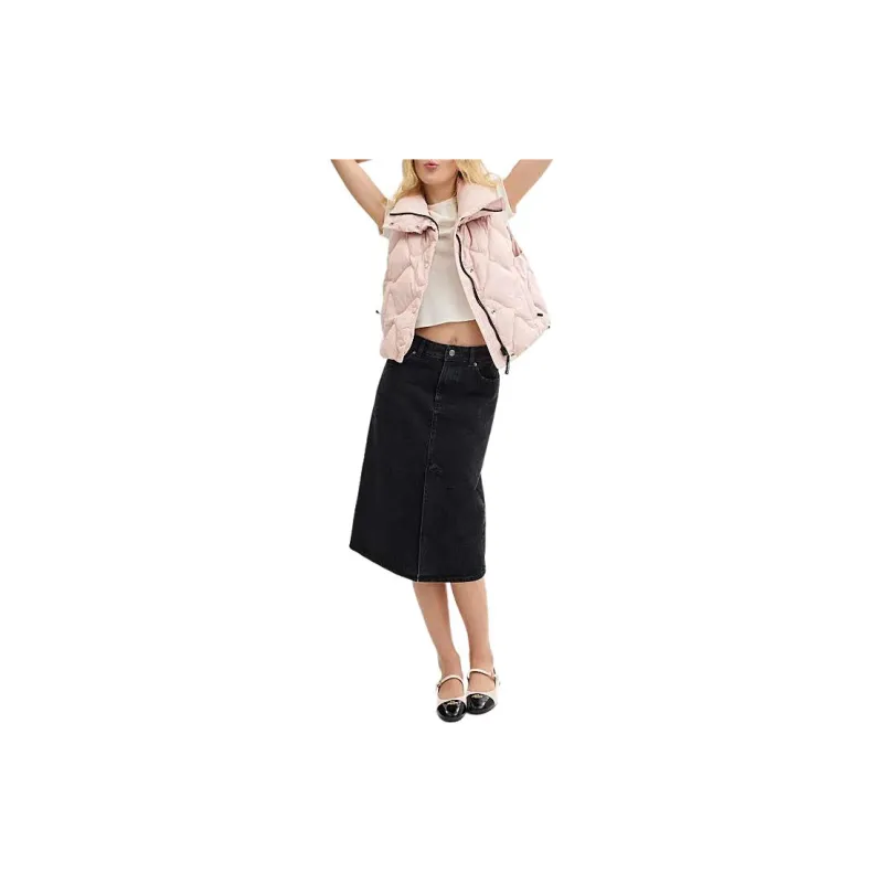 COACH SS24 Denim Long Skirts Women's Black-1