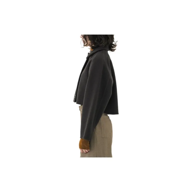 PUBLIC TOKYO Cropped Coats Women's Dark Gray-6