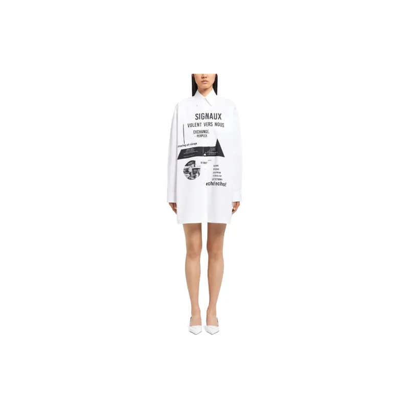 PRADA Long-Sleeved Dresses Women's White-1