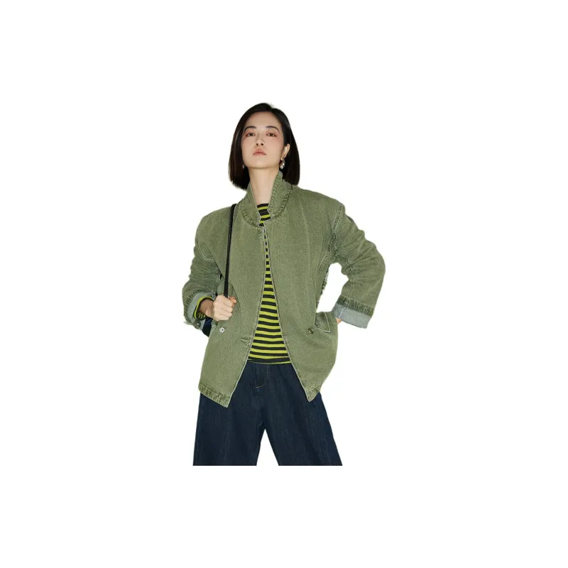 HERLAND Denim Jacket Women's Green-3