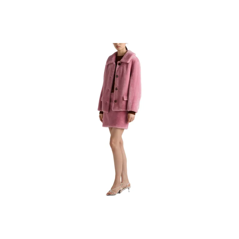 PRADA Logo Patch Shearling Jacket-1