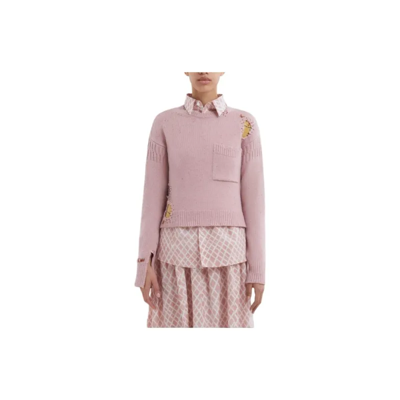 MARNI Logo Embroidered Knitted Jumper-2