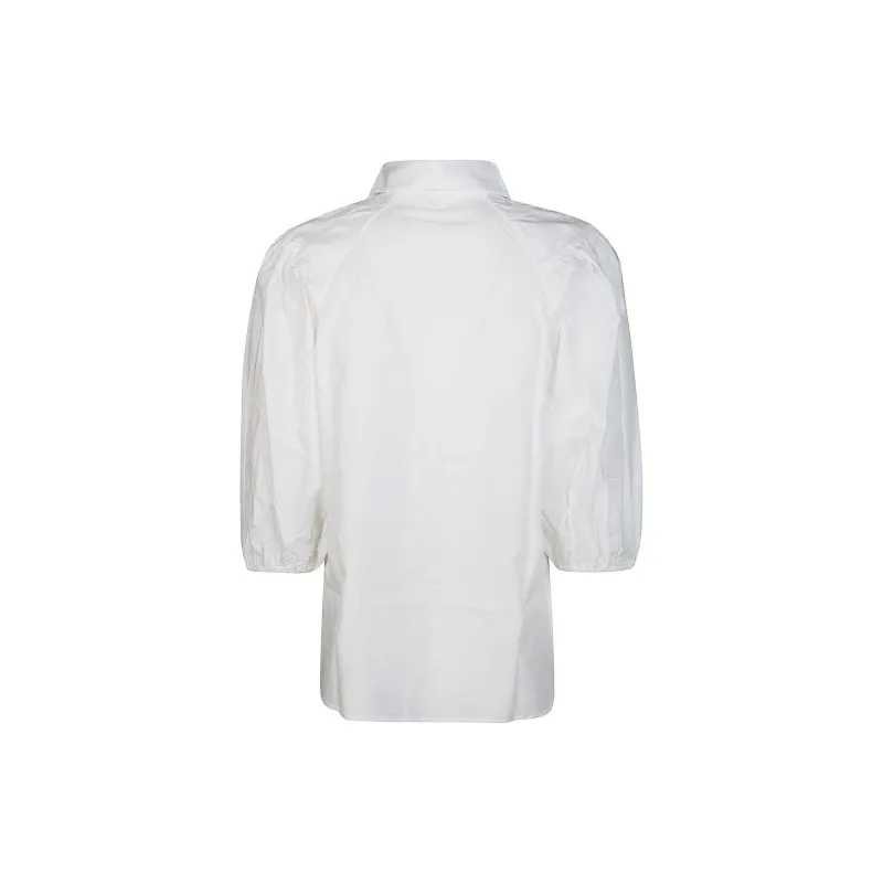GANNI Puff sleeved Organic Cotton Shirt-1