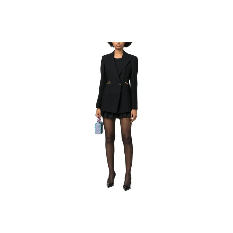 VERSACE JEANS COUTURE Logo print Strap Pleated Skirt-1