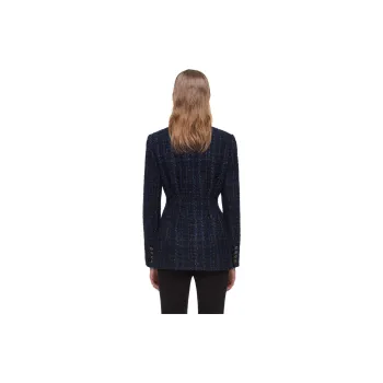 Self portrait Jackets & Coats Women's Blue Plaid