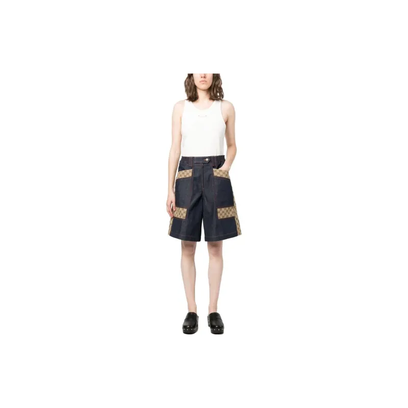 GUCCI Casual Shorts Women's Blue-1