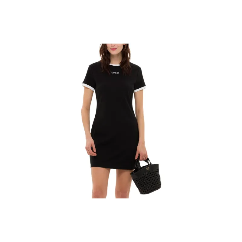 GUESS Short Sleeved Dress Women's Graphite Black-4