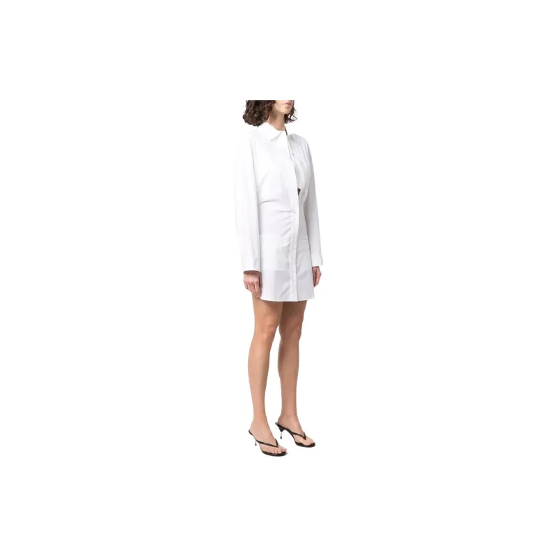 Jacquemus La Robe Baunhilha Layered Shirt Dress-3