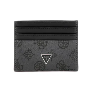 GUESS Genuine Leather Card Holder Men's Black