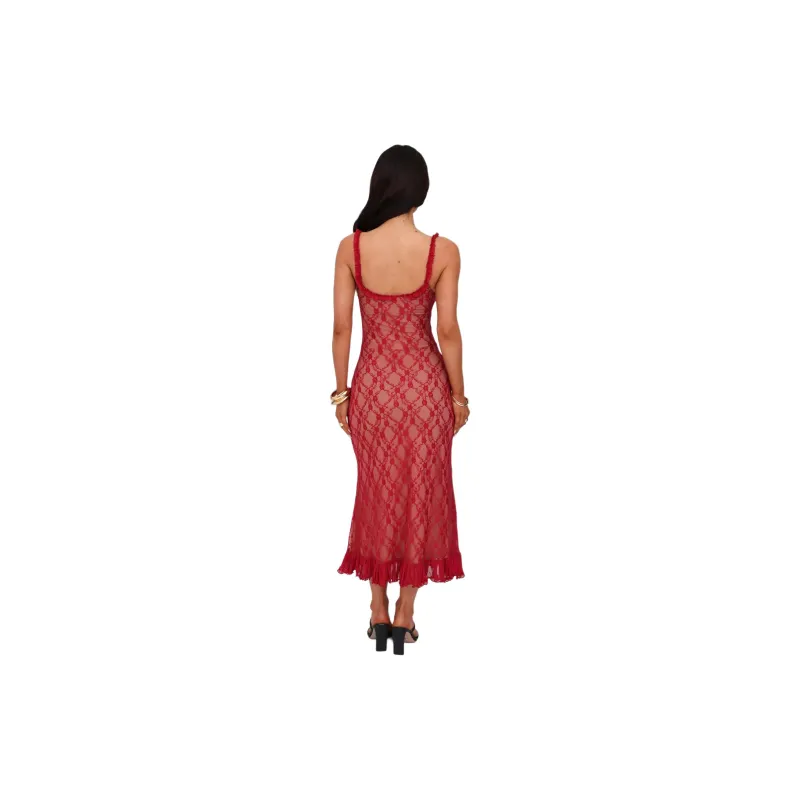 Tiger Mist DEJA DRESS Slip Dress Women's Red-3