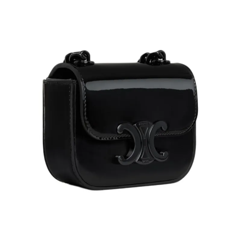 CELINE Cow Leather Handbag, Shoulder Bag Mini Women's Black-2