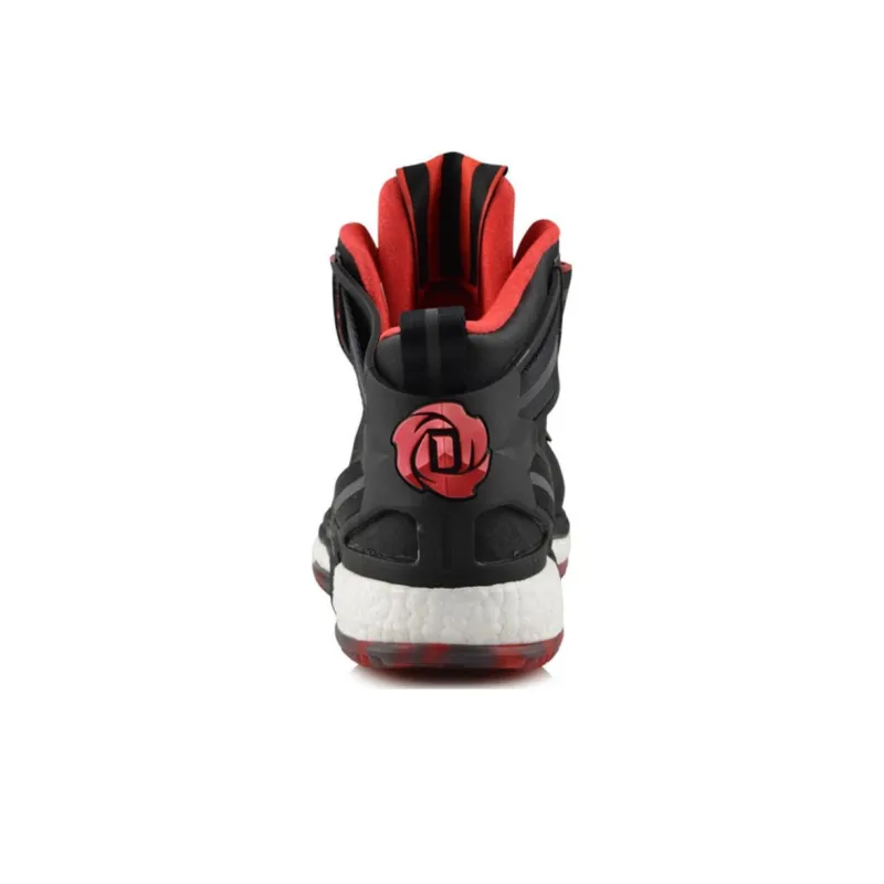 Adidas D Rose 6 Slip Resistant Cushioning Wear Resistant Mid Top Children's Basketball Shoes Black Red Kids'-3