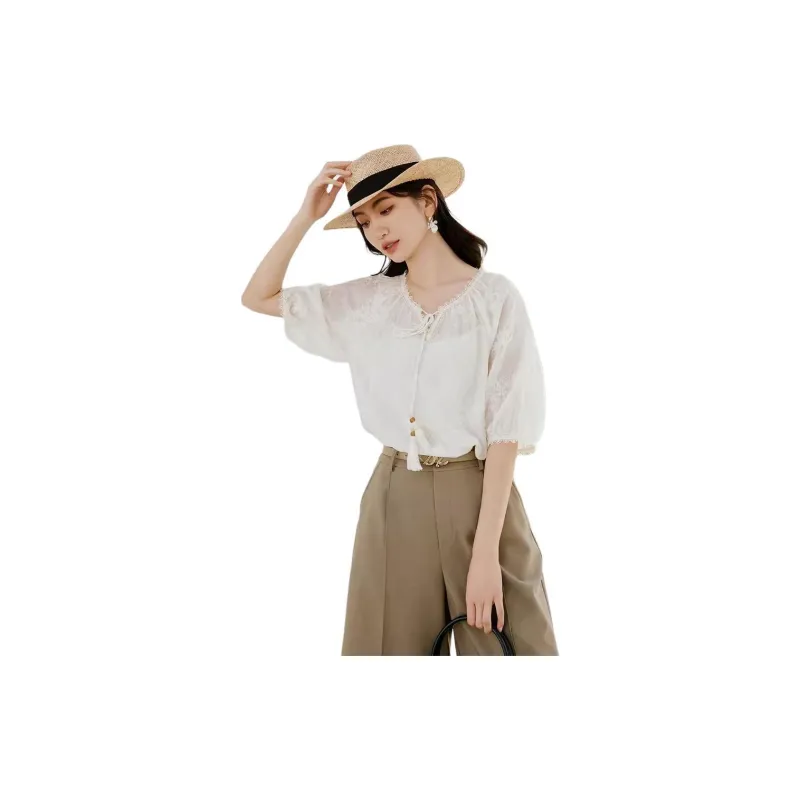 Hopeshow T Shirts Women's Ecru 004-2