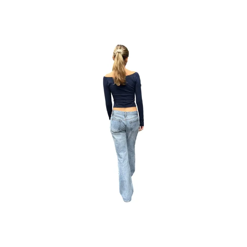Brandy Melville Shirt Women's Classic Navy Blue-2