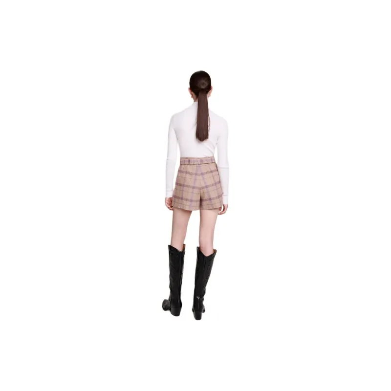 Maje Prince Of Wales Tailored Shorts-1