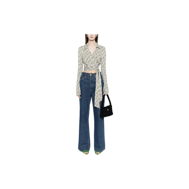 DVF Diane Von Furstenberg Bobbie Graphic-print Wrap Blouse-1