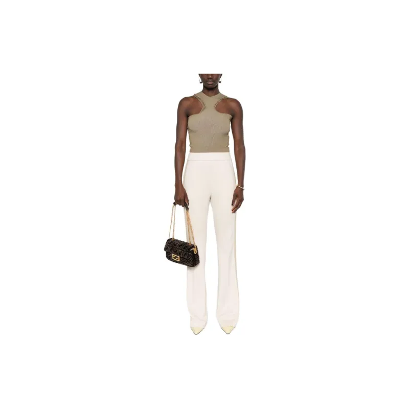 FENDI Striped High waist Track Trousers-1