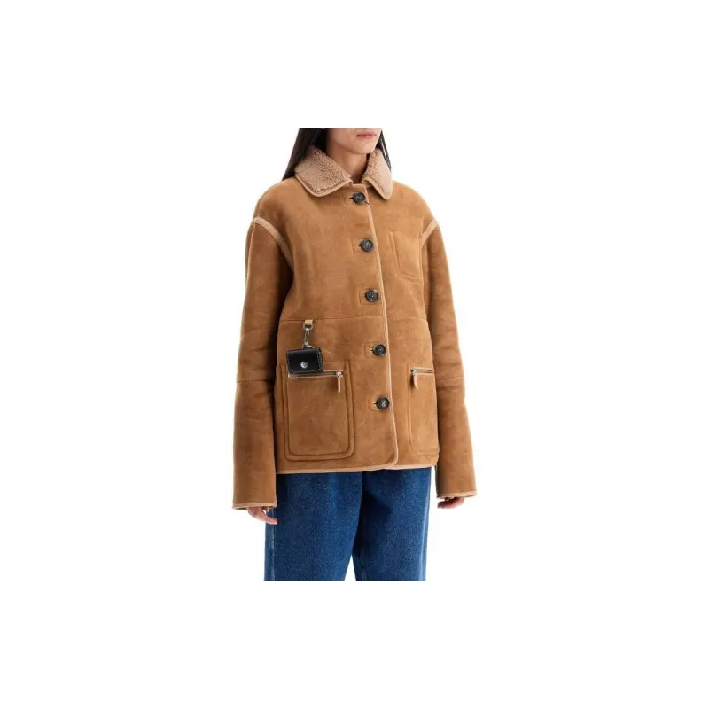 Saks Potts Ada Charm-detail Suede Jacket-1