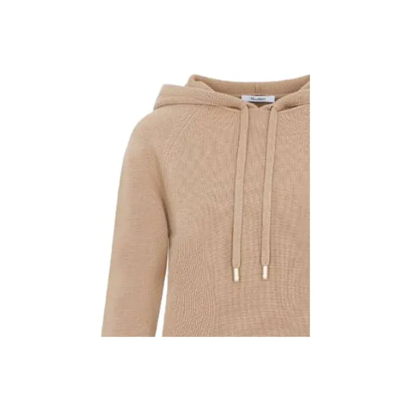 MaxMara Drawstring Long Sleeved Knitted Hoodie-2