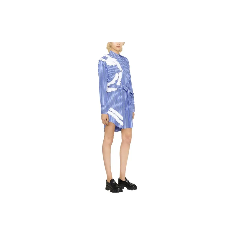MSGM Long Sleeved Dress Women's Blue-3