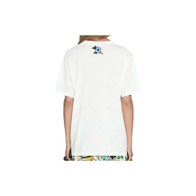 GUCCI Logo Washed Print T shirt White-3
