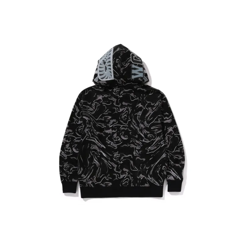 Bape Marbling Camo Shark Relaxed Fit Full Zip Hoodie-3