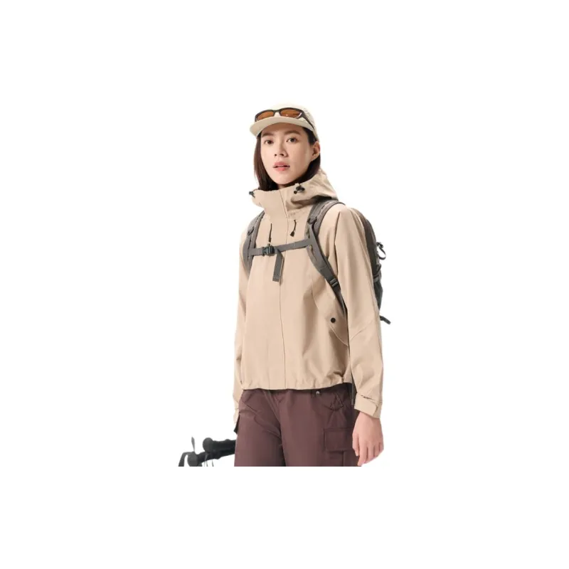 OUTDOOR PRODUCTS Windproof Wear Resistant Water Repellent Windbreaker Jacket Women's Milk Coffee-5
