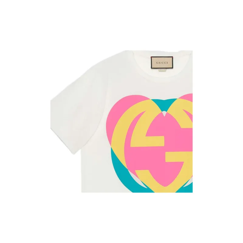 GUCCI Gucci Love Parade Collection Dsm Exclusive SS22 Drop Shoulder Sleeve T Shirt Women's White-5