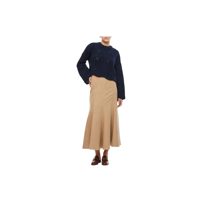 GABRIELA HEARST Amy Suede Flared Skirt-2