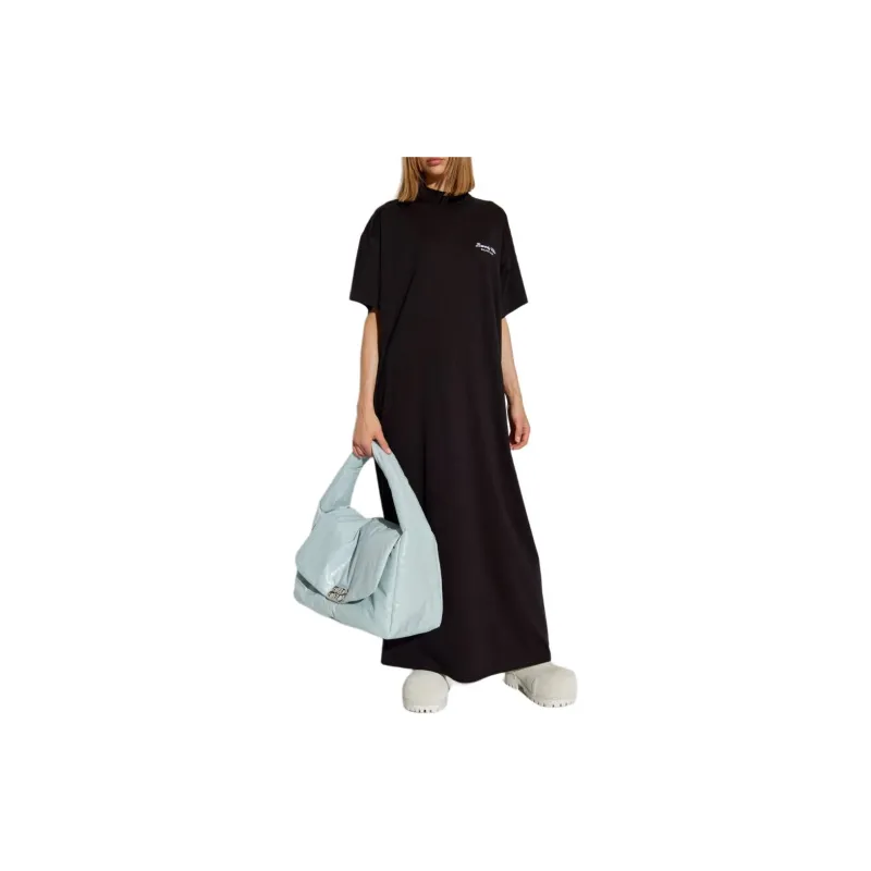 Balenciaga Logo Embroidered T-Shirt Maxi Dress-3