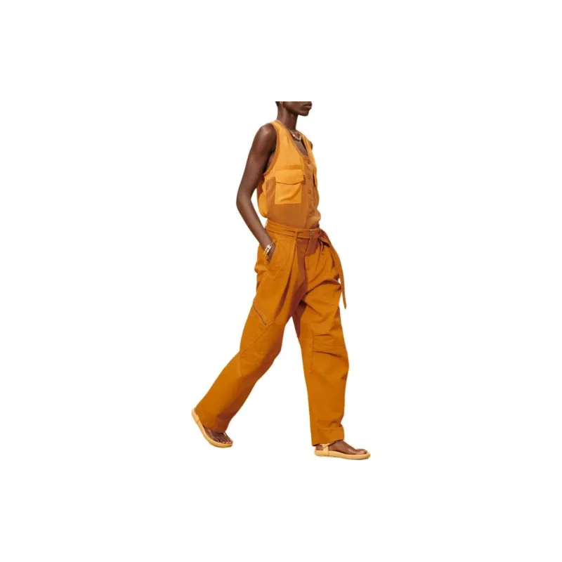 ZARA Casual Pants Women's Stripe/orange-3