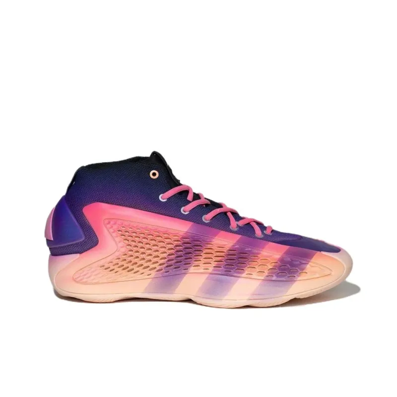 Adidas A.E. 1 Anti Slip Wear Resistant Low Top Basketball Shoes Unisex Blue Pink-1