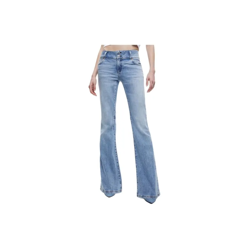ALICE+OLIVIA Stacey Low Rise Bell Bottom Jean Jeans Women's Blue-4