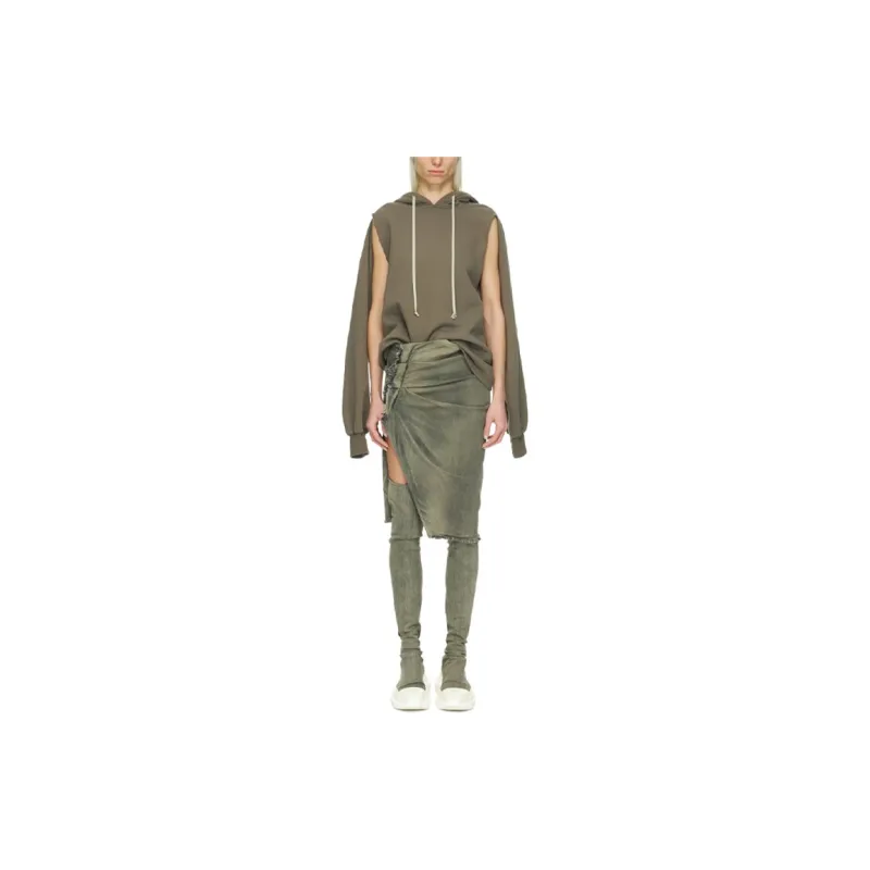 RICK OWENS Cape Sleeve Jumbo Cotton Hoodie-1