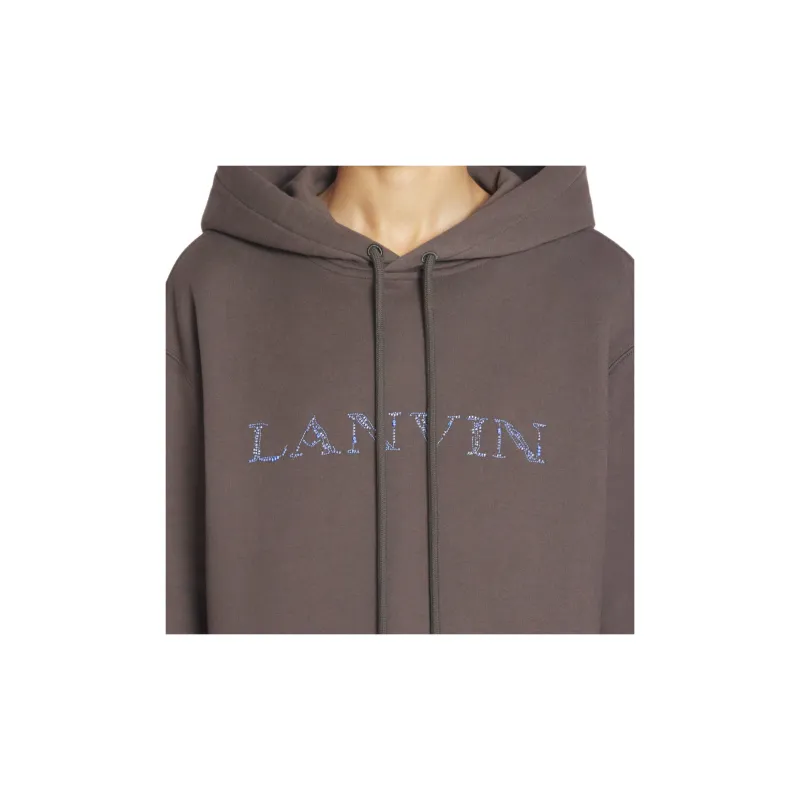 Lanvin Logo Embellished Drawstring Hoodie-4