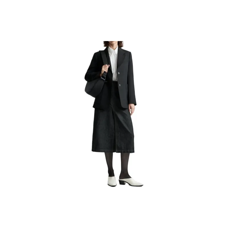 Studio Nicholson X ZARA Studio Nicholson Co-brand Denim Long Skirts Women's Dark Blue-2