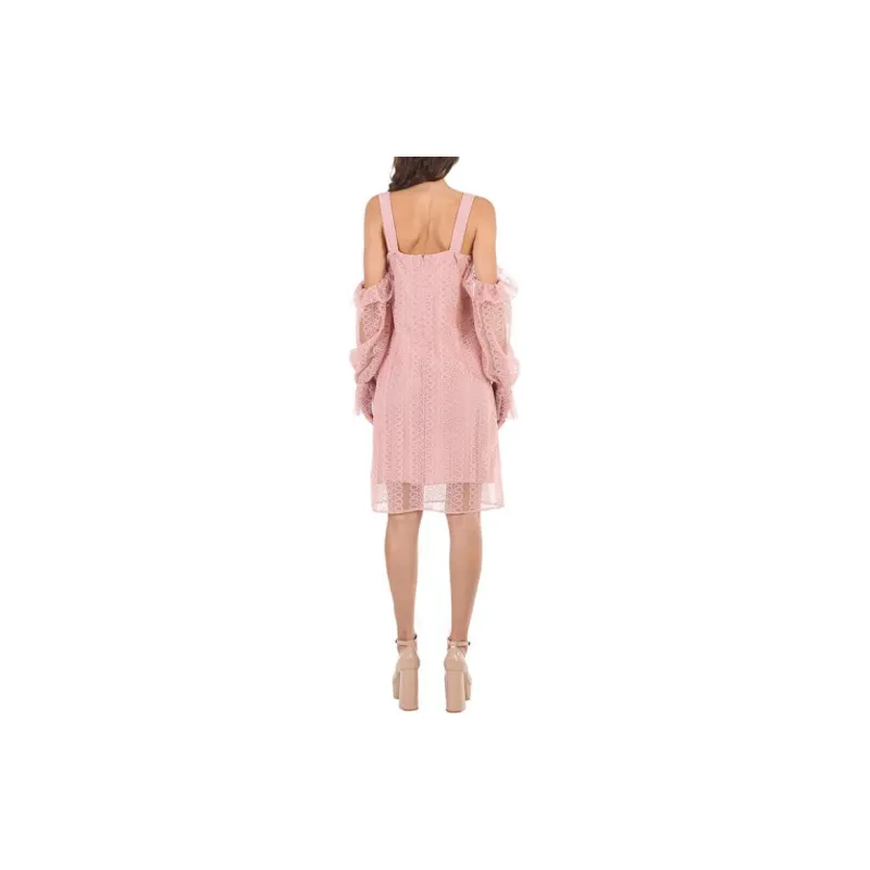 Burberry Long-Sleeved Dresses Women's Pink-3