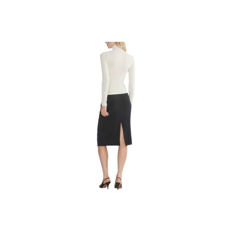 ARITZIA FW24 Wilfred Isadora Silk Skirt Casual Long Skirts Women's Sandwashed Black-3