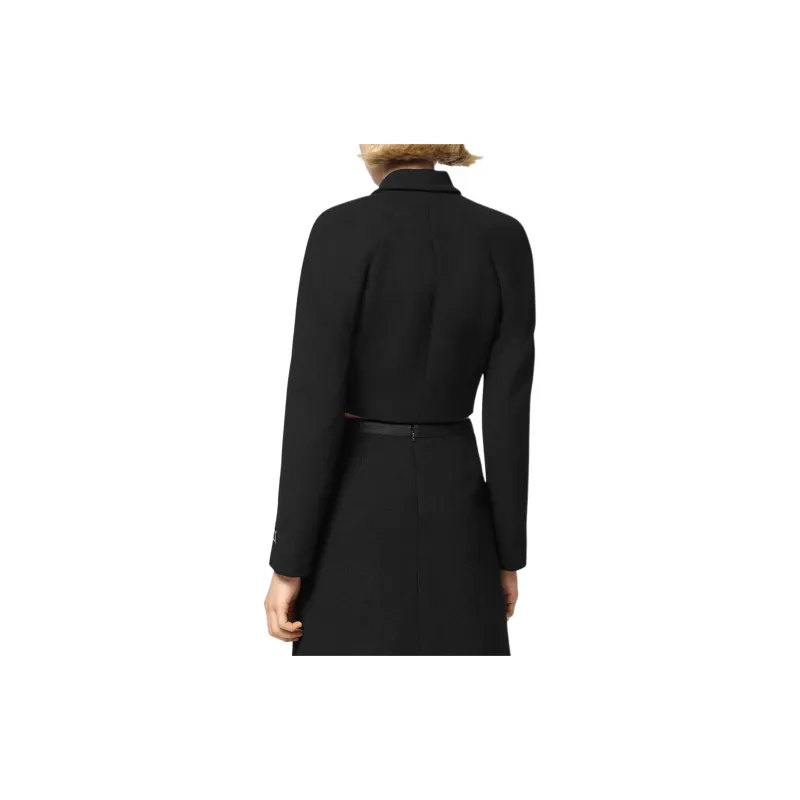VERSACE Medusa Logo Patch Head Buttons Cropped Jacket-3