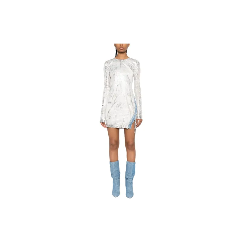 DIESEL Long-Sleeved Dresses Women's White-1