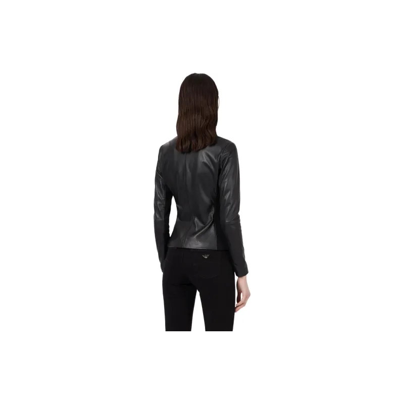 EMPORIO ARMANI Semi aniline Nappa lambskin Jacket With Jersey Inserts-2